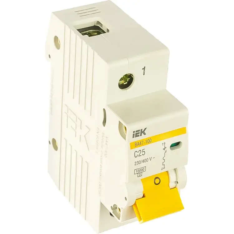 Модульный автомат IEK ВА 47-100 1п 25А C 10кА MVA40-1-025-C 61334
