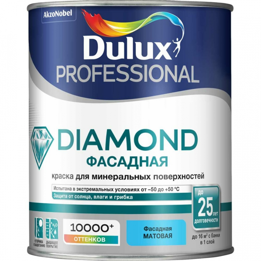 Гладкая фасадная краска для минеральных поверхностей Dulux 5255345