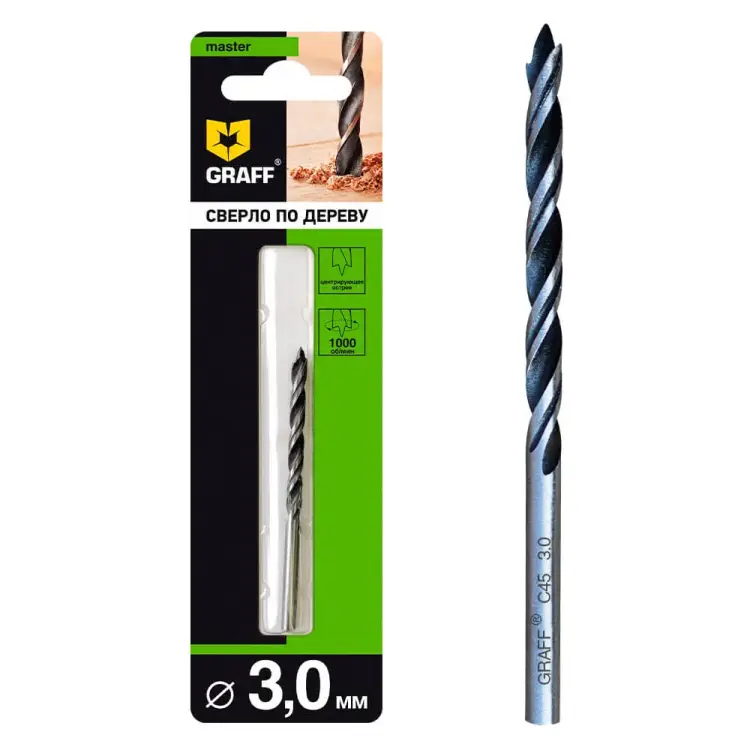 Спиральное сверло по дереву GRAFF с763061