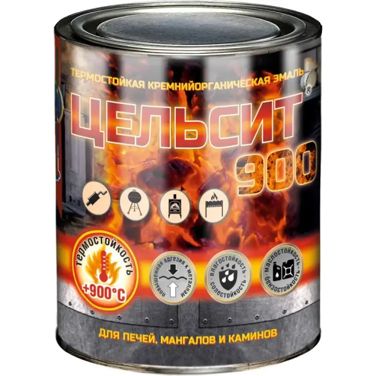 Матовая жаростойкая эмаль для печей мангалов, каминов Красковия Цельсит-900 ER-00006089 Матовая жаростойкая эмаль для печей мангалов, каминов Красковия Цельсит-900 ER-00006089