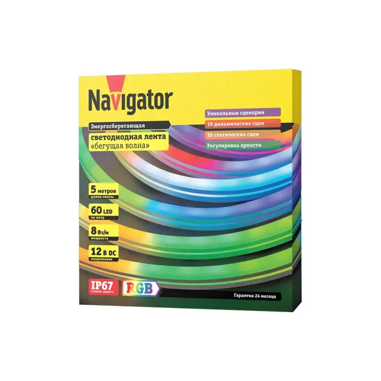 Светодиодная лента Navigator NLS-5050RGBM60-8-IP67-12V-NEONLED 14475