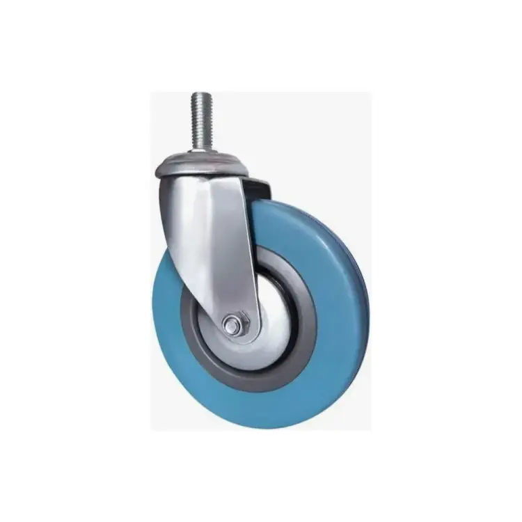 Аппаратное поворотное колесо TOR SCtv 92 (75 мм; с болтом; синяя резина) 1027144