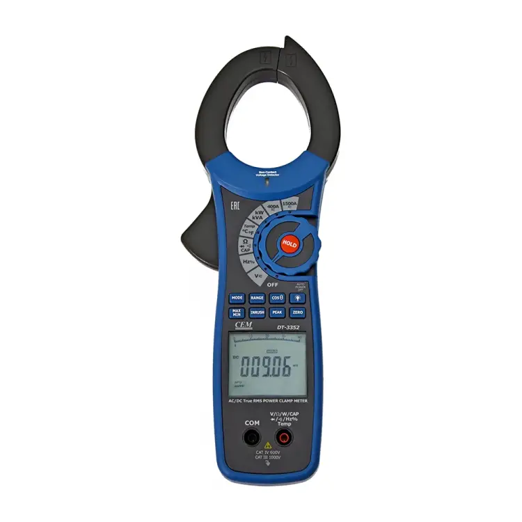 Профессиональные токовые клещи для измерения постоянного, переменного тока СЕМ DT-3352 480427