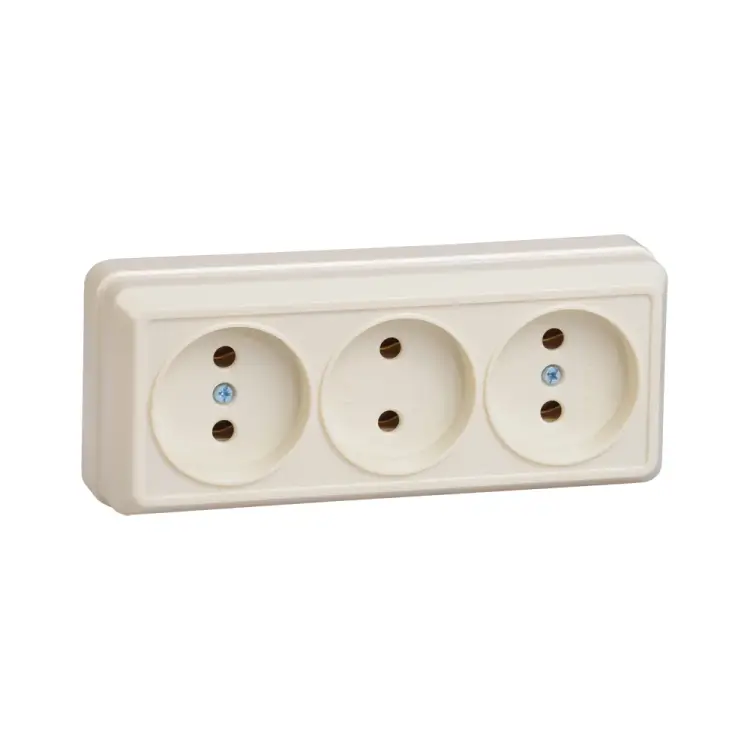 Трехместная розетка IEK РС23-2-ОК, ОКТАВА ERO30-K33-10-DC