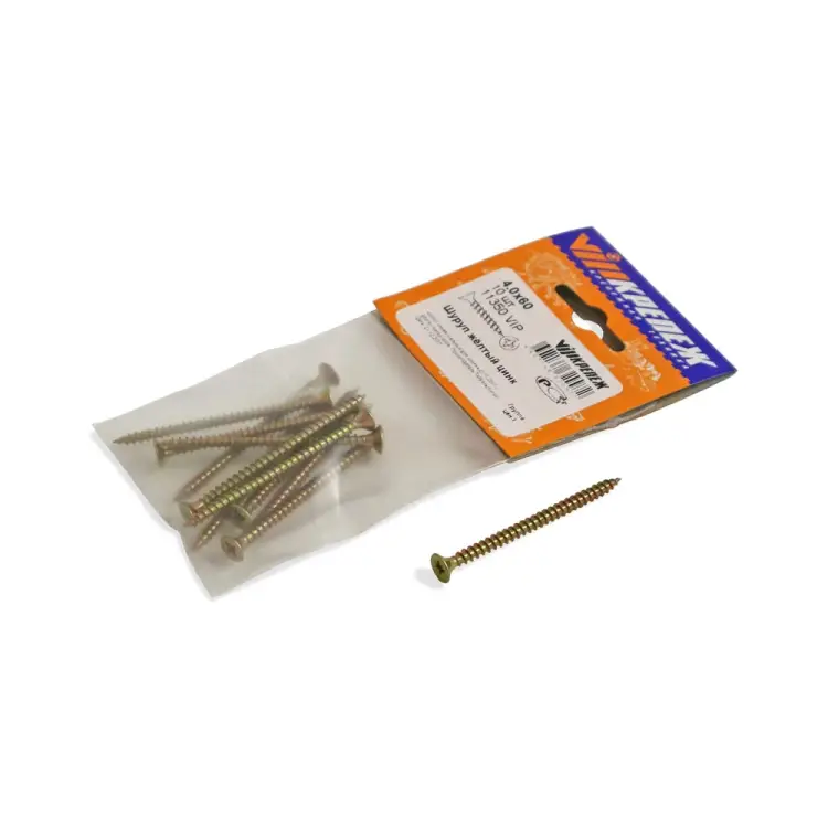 Шуруп vipкрепеж желтый цинк 11350 VIP