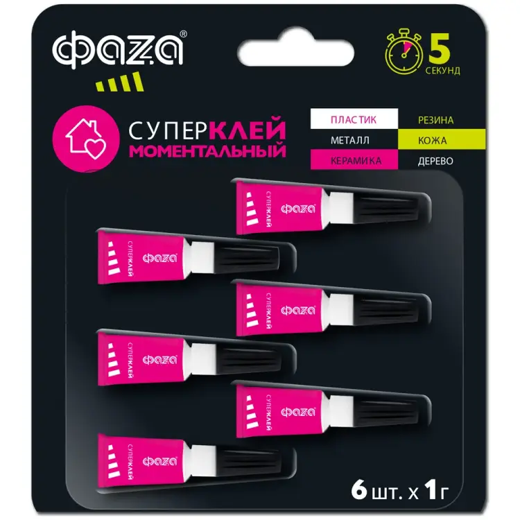 Супер-клей ФАZА GSp-1x6 1г BL-6 5044036