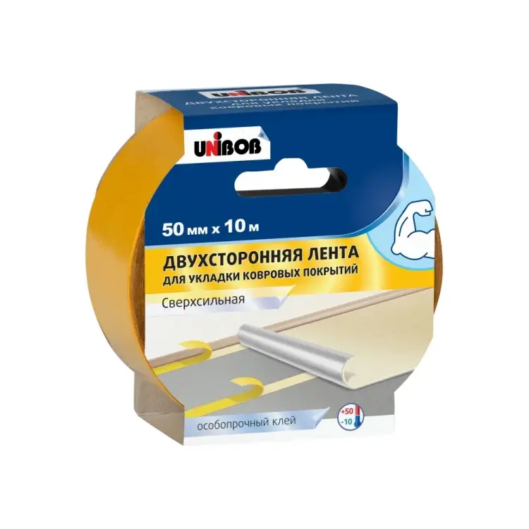 Двусторонняя тканевая клейкая лента для подогреваемых полов Unibob Профи 211744