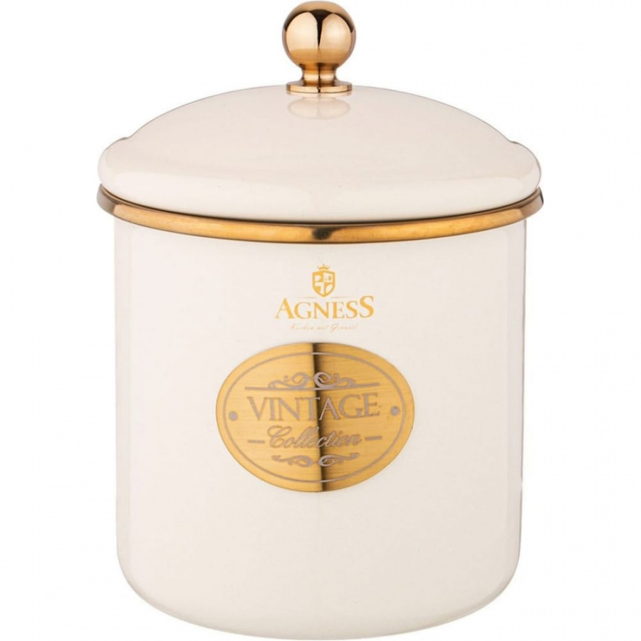 Эмалированная банка для сыпучих продуктов Agness ТЮДОР