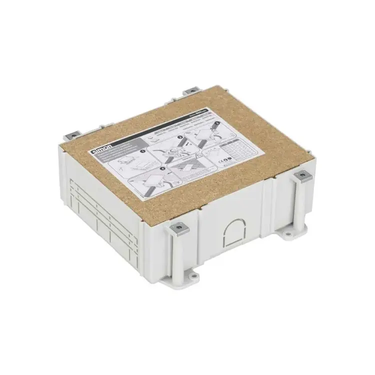 Монтажная коробка под люк в пол Simon на 3 S-модуля, в бетон, глубина 80-130 мм, пластик G33