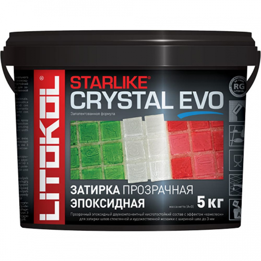 Эпоксидный состав для укладки и затирки мозаики LITOKOL STARLIKE EVO S.700 CRYSTAL