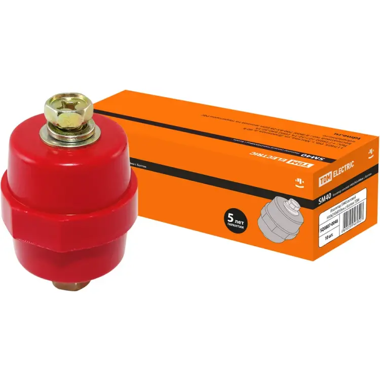 Изолятор TDM ELECTRIC SM40 силовой Н40хD40хМ10мм с болтом SQ0807-0046