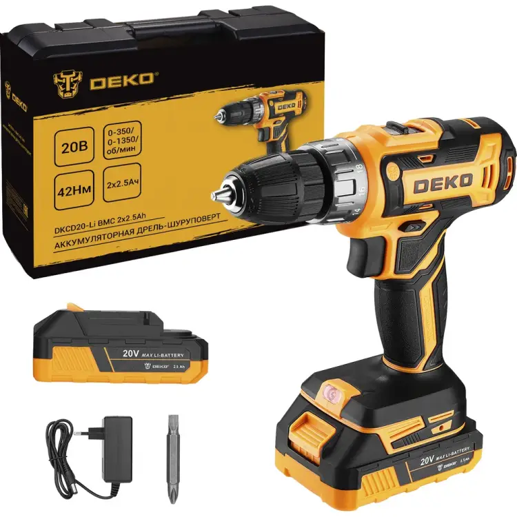 Аккумуляторная дрель шуруповерт DEKO DKCD20-Li 085-1123