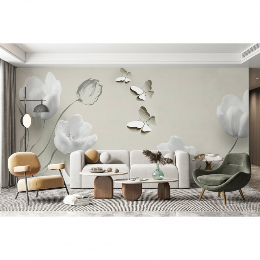 Флизелиновые фотообои PRIMAVERA Тюльпаны 3D