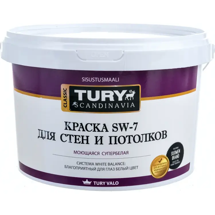 Моющаяся водно-дисперсионная краска TURY SW-7 2008499 Моющаяся водно-дисперсионная краска TURY SW-7 2008499