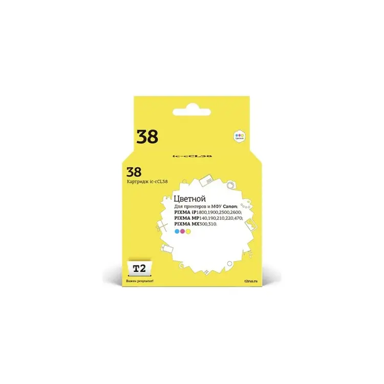 Картридж для Canon PIXMA iP1800 1900 2500 2600 MP140 190 210 220 470 MX300 310 T2 IC-CCL38