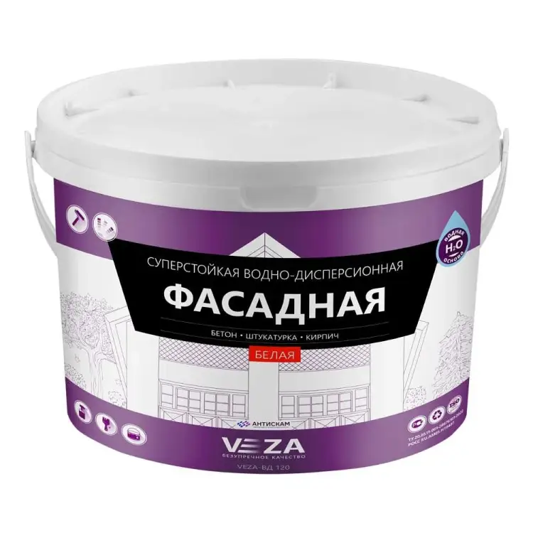 Фасадная акриловая краска Veza 10ВД120 Фасадная акриловая краска Veza 10ВД120