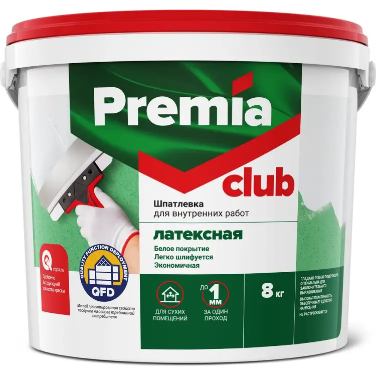 Латексная шпатлевка для внутренних работ Premia Club CLUB О03940