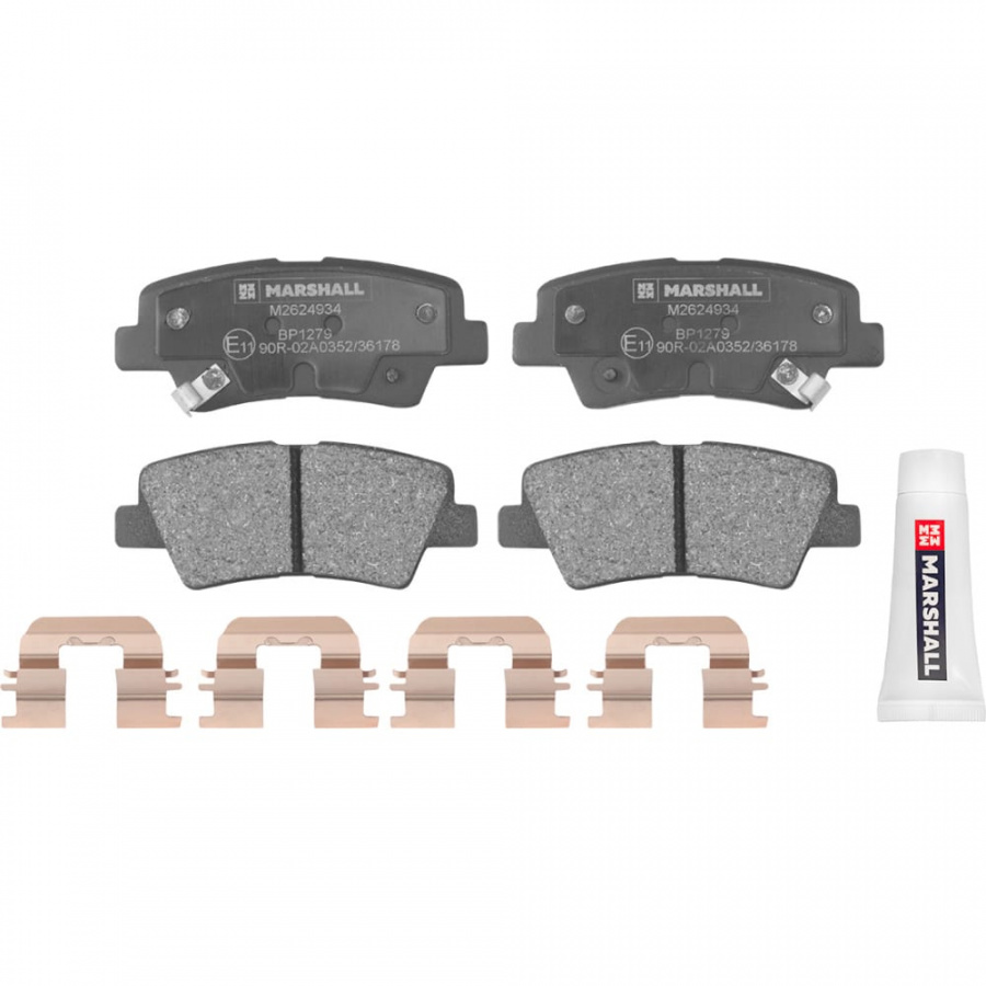 Дисковые задние тормозные колодки Hyundai Solaris I 10-, Tucson I 04-, Kia Rio III 11-, Optima MARSHALL M2624934