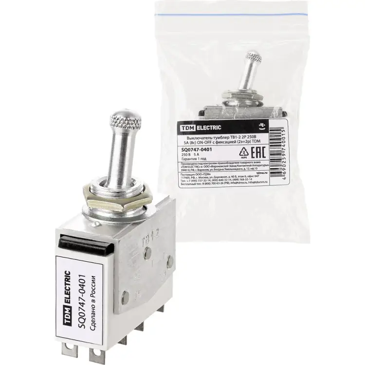 Выключатель-тумблер TDM ELECTRIC тв1-2 SQ0747-0401