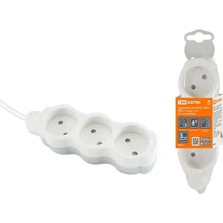 Бытовой удлинитель TDM ELECTRIC Люкс УЛ3 SQ1303-0224
