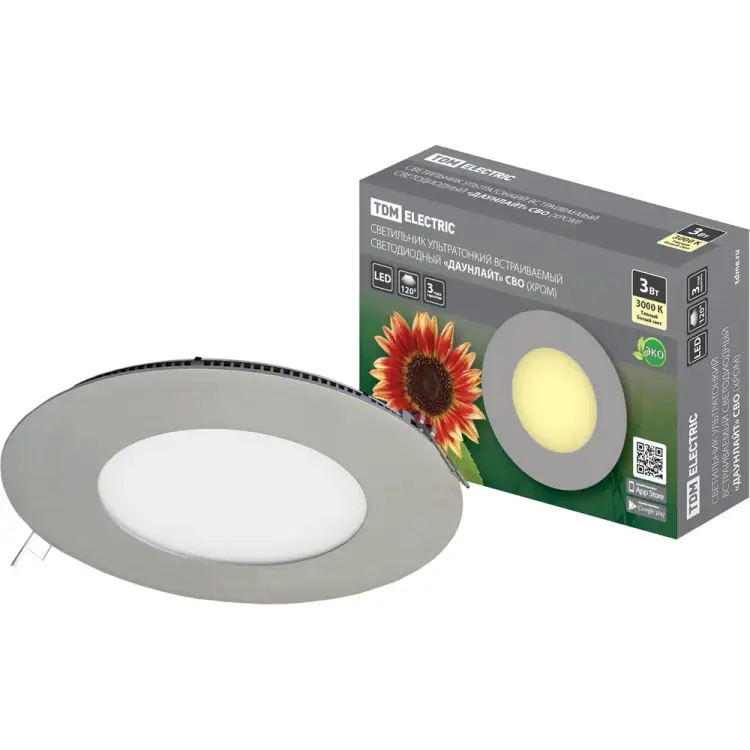Ультратонкий встраиваемый светодиодный светильник TDM ELECTRIC Даунлайт СВО SQ0329-0106
