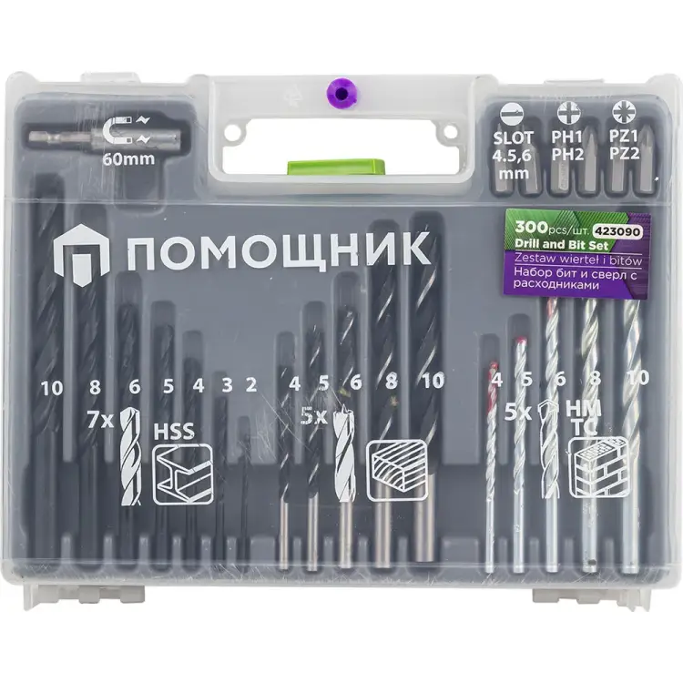 Набор бит и сверл Помощник 423090(57814) Набор бит и сверл Помощник 423090(57814)