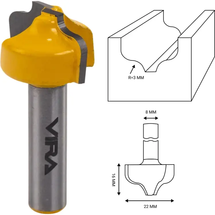 Пазовая фасонная фреза VIRA L553384