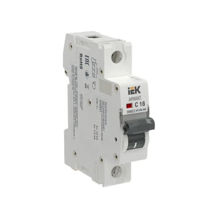 Автоматический выключатель IEK ARMAT M10N-MA 1P C 16А AR-M10N-MA-1-C016