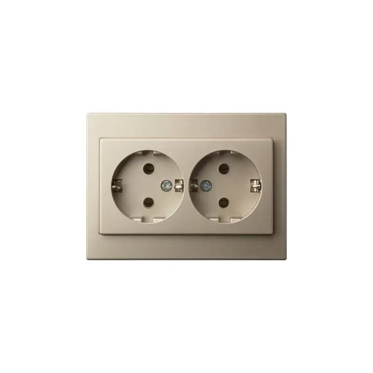 Двойная розетка LIREGUS Эпсилон IKL 16-005/405 E/Ch 28-312