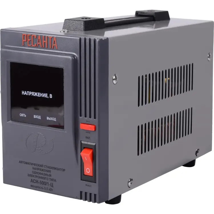 Однофазный стабилизатор напряжения Ресанта АСН 500/1-Ц Однофазный стабилизатор напряжения Ресанта АСН 500/1-Ц