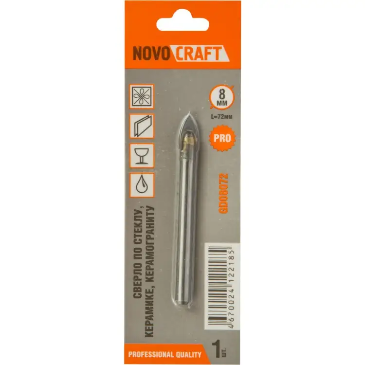 Сверло по стеклу и керамике NOVOCRAFT FLAT GD08072