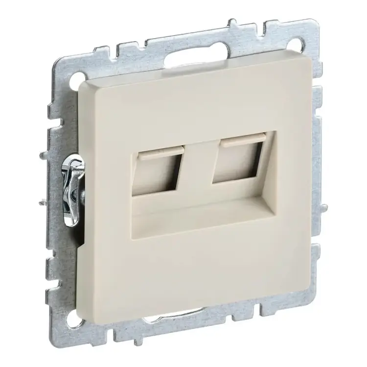 Двойная компьютерная розетка rj45 IEK Brite рк10-2-бркр BR-K20-1-K10
