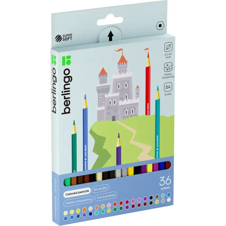 Цветные карандаши Berlingo SuperSoft. Замки SS00136