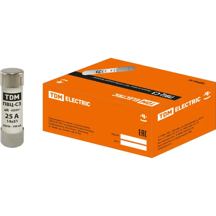 Быстродействующая плавкая вставка TDM ELECTRIC ПВЦ-С3 SQ0729-0051