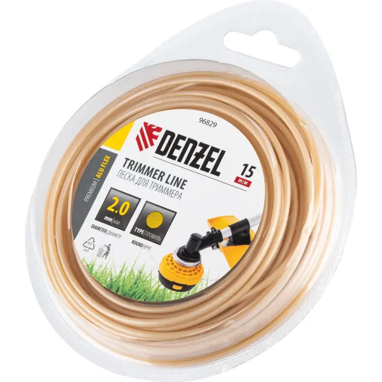 Армированная алюминием леска для триммера Denzel ALUFLEX 96829