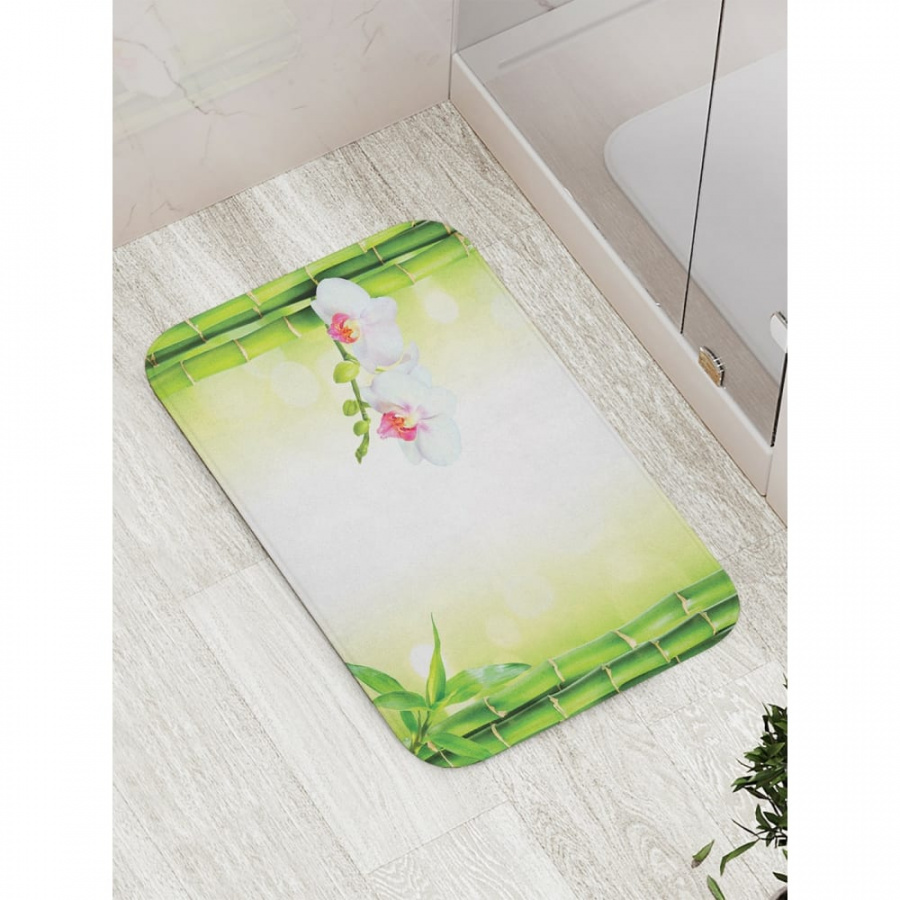 Противоскользящий коврик для ванной, сауны, бассейна JOYARTY Орхидея и бамбук