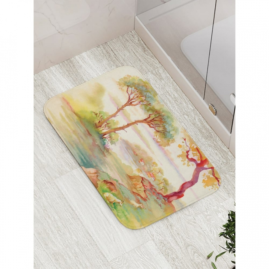Противоскользящий коврик для ванной, сауны, бассейна JOYARTY Болотные деревья