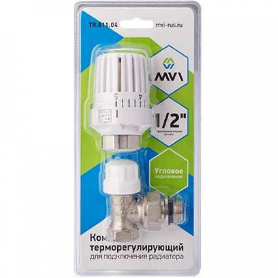 Угловой терморегулирующий комплект для подключения радиатора MVI TR.611.04