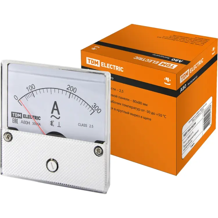 Амперметр TDM ELECTRIC А80Н 300А/5А-25 SQ1102-0234