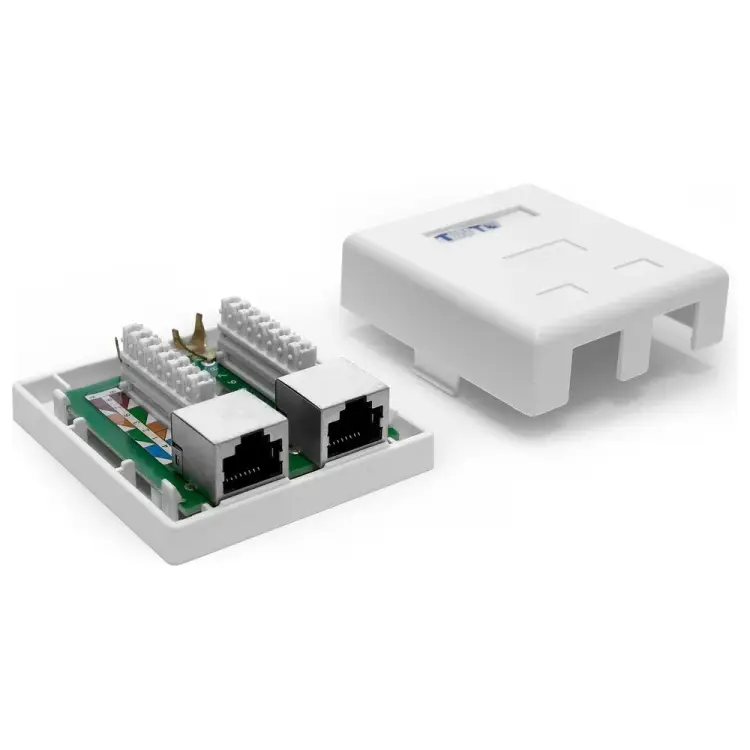 Экранированная настенная розетка TWT TWT-SM2-4545/S6-WH