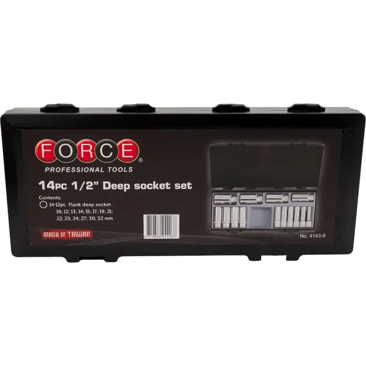 Набор торцевых головок FORCE 4143-9