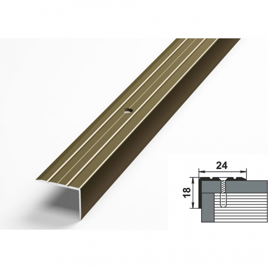 Угловой алюминиевый порог Лука УТ000010207