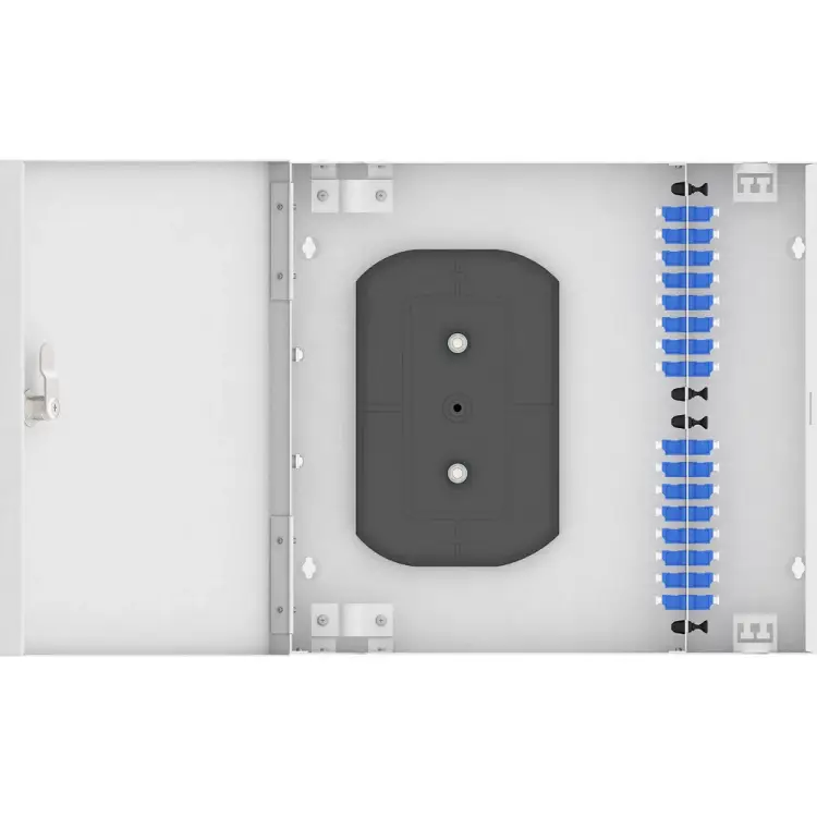 Настенный одномодовый укомплектованный оптический кросс TopLan КРН-Top-32LC/U-OS2-GY