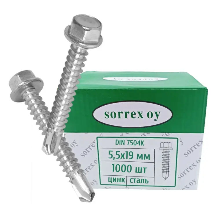 Саморез SORREX 7504K-ZN-M5.5X19 7504K-1-055-019 1000