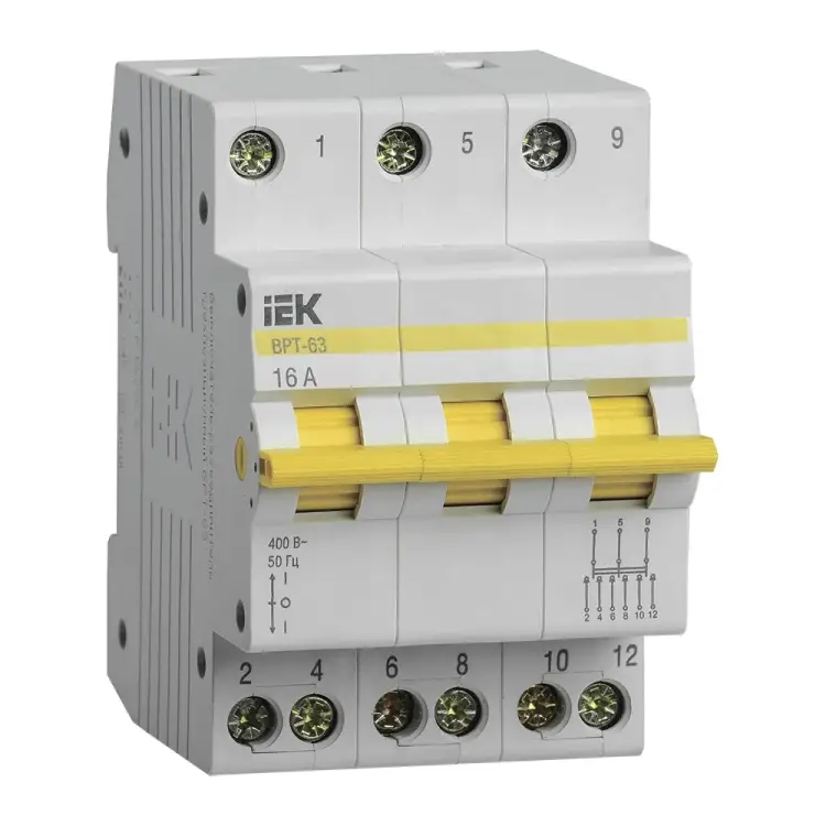 Трехпозиционный выключатель-разъединитель IEK ВРТ-63 MPR10-3-016 Трехпозиционный выключатель-разъединитель IEK ВРТ-63 MPR10-3-016