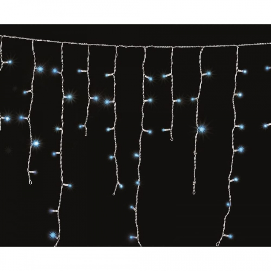 Гирлянда Neon-Night АЙСИКЛ бахрома, 1,8х0,5 м, белый ПВХ, 48LED синие