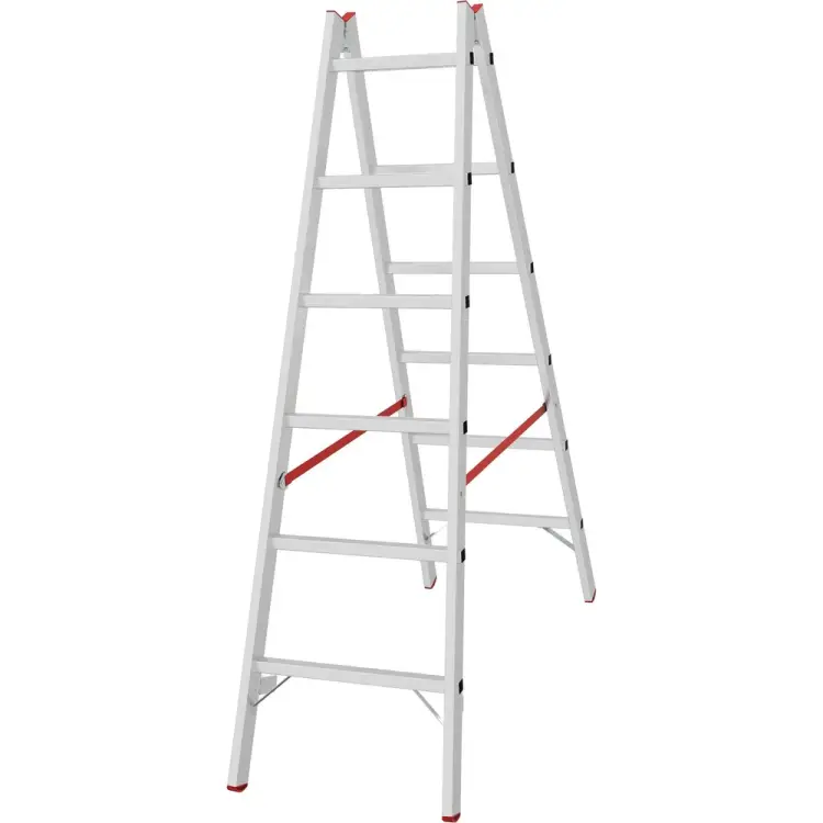 Индустриальная двухсторонняя алюминиевая стремянка Новая Высота NV5123 5123206 Индустриальная двухсторонняя алюминиевая стремянка Новая Высота NV5123 5123206
