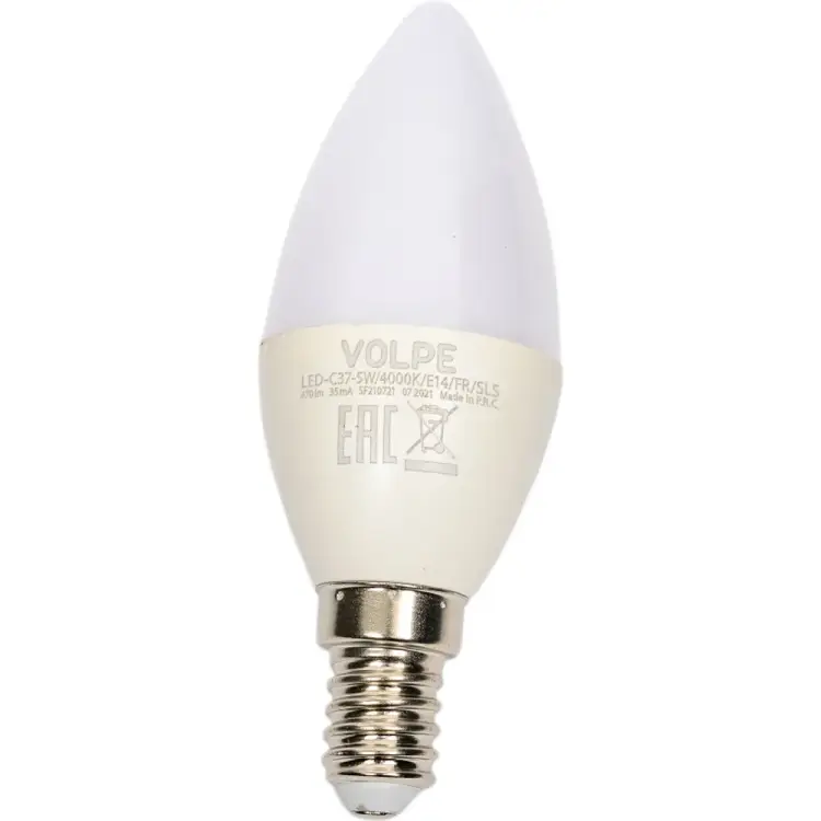 Светодиодная лампа Volpe LED-C37-5W/4000K/E14/FR/SLS UL-00008793