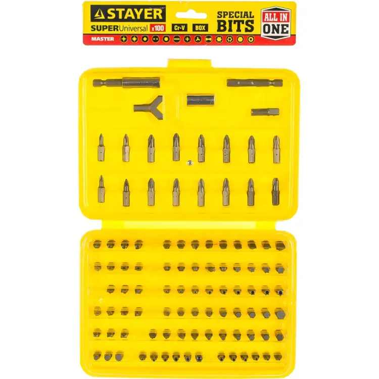Набор бит STAYER MASTER SUPER UNIVERSAL 2604-H100 Набор бит STAYER MASTER SUPER UNIVERSAL 2604-H100