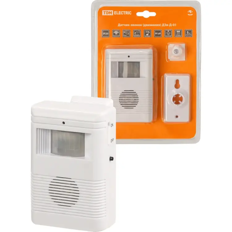 Инфракрасный датчик-звонок движения TDM ELECTRIC ДЗв-Д-01 SQ2604-0001